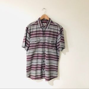 Iron and Resin. Striped button up shirt.